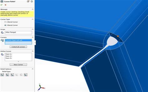 sheet metal corners solidworks|solidworks sheet metal corner relief.